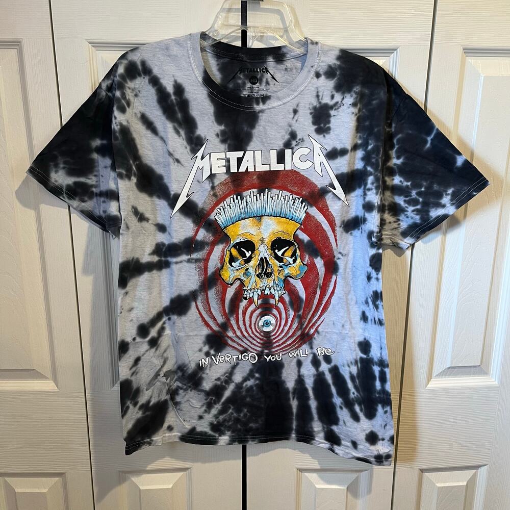 Metallica In Vertigo You Will Be Tie Dye Graphic Tee Gray White Medium